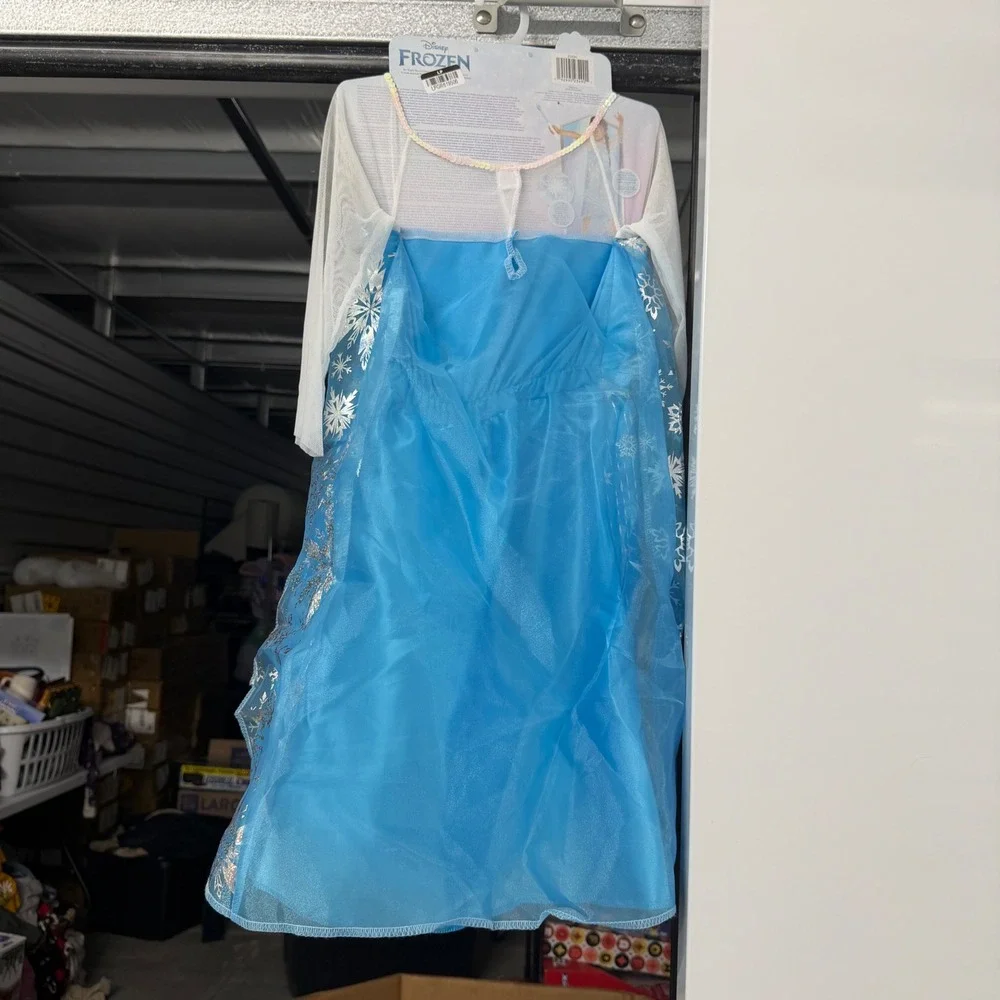 Disney Frozen Elsa Icy Magic Musical Dress Kids 4-6X Blue Light Up Let It Go